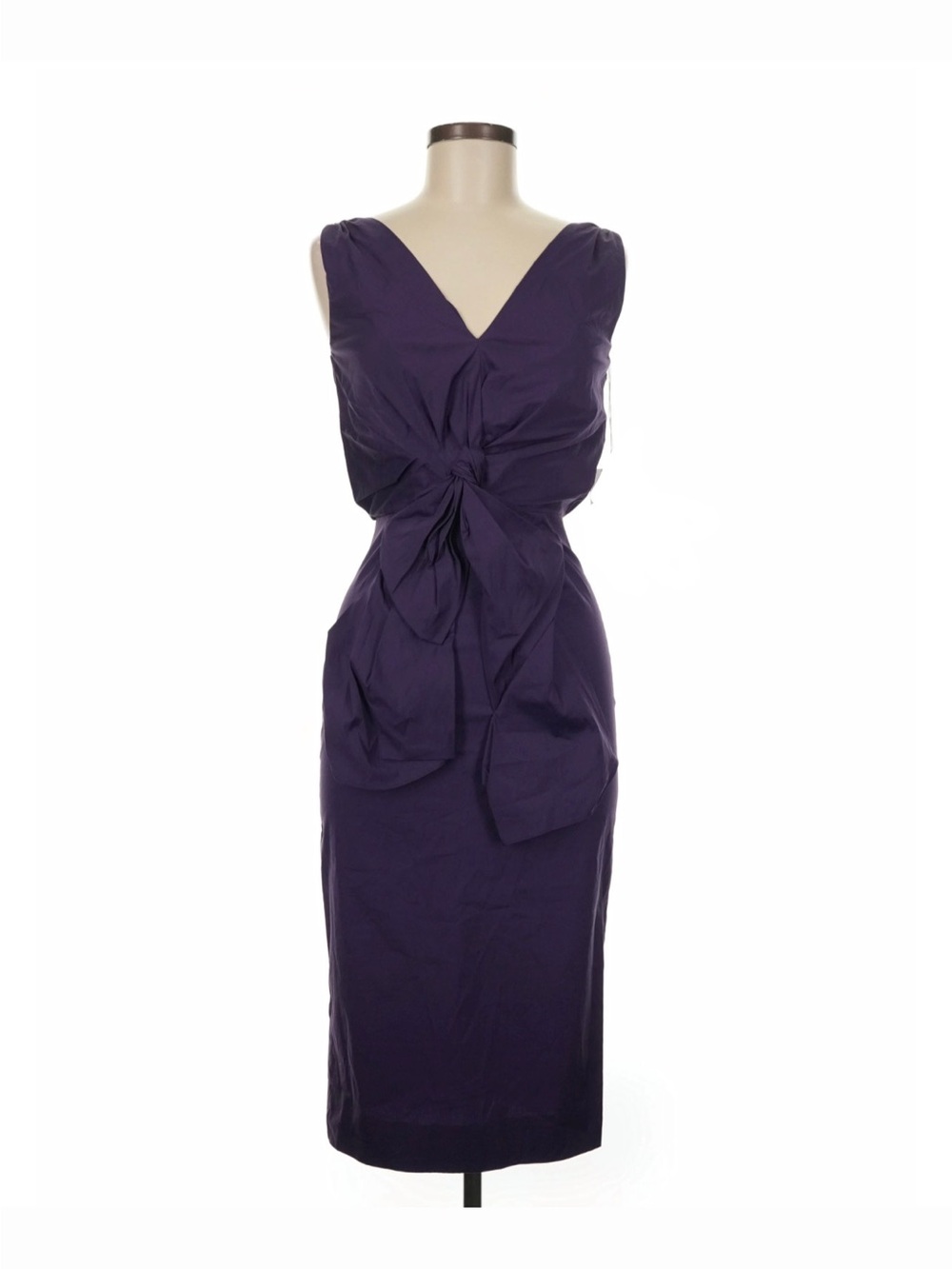 Valentino Roma Navy Draped Bow Dress IT 44 US 8 Made in Italy